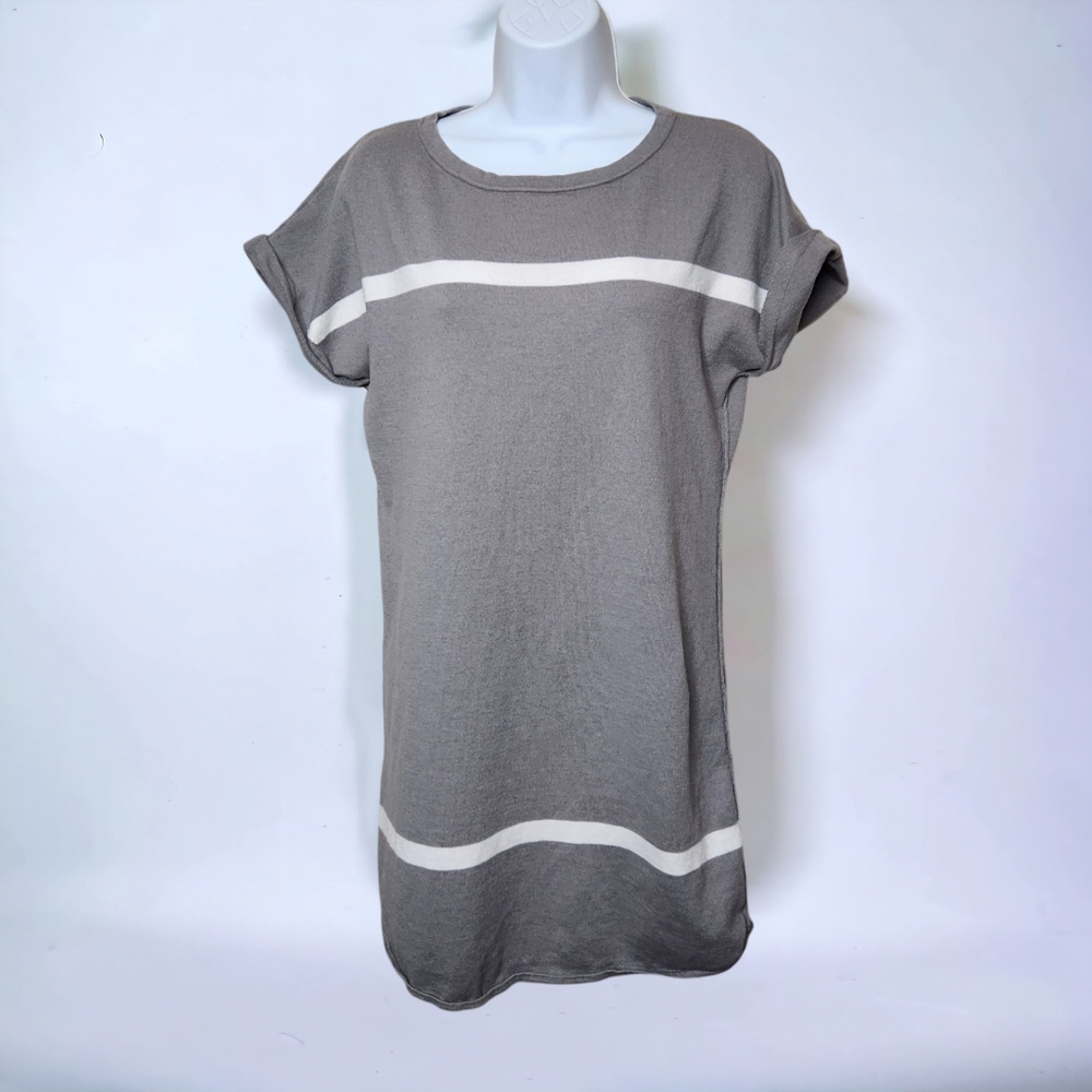 360 Cashmere Harley Gray White Striped Dress